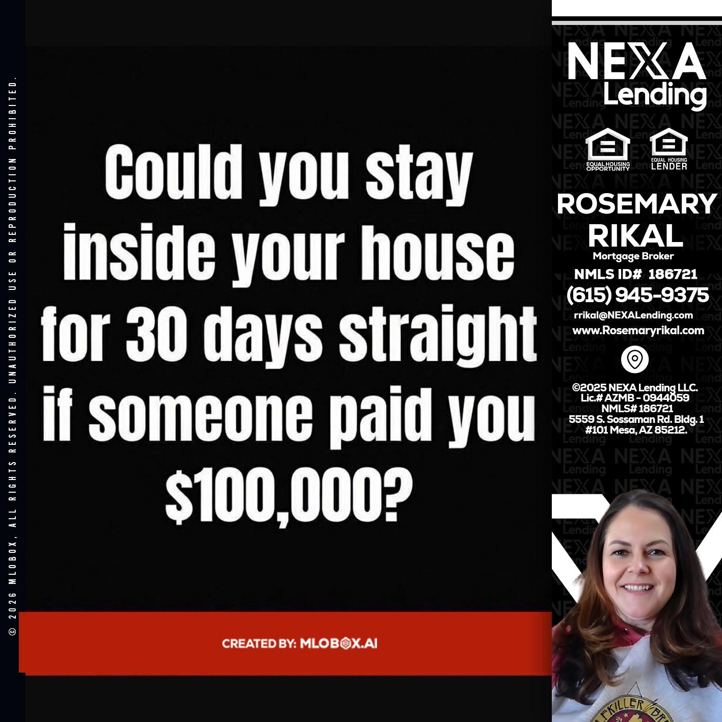 COULD YOU STAY - Rosemary Rikal -Mortgage Broker