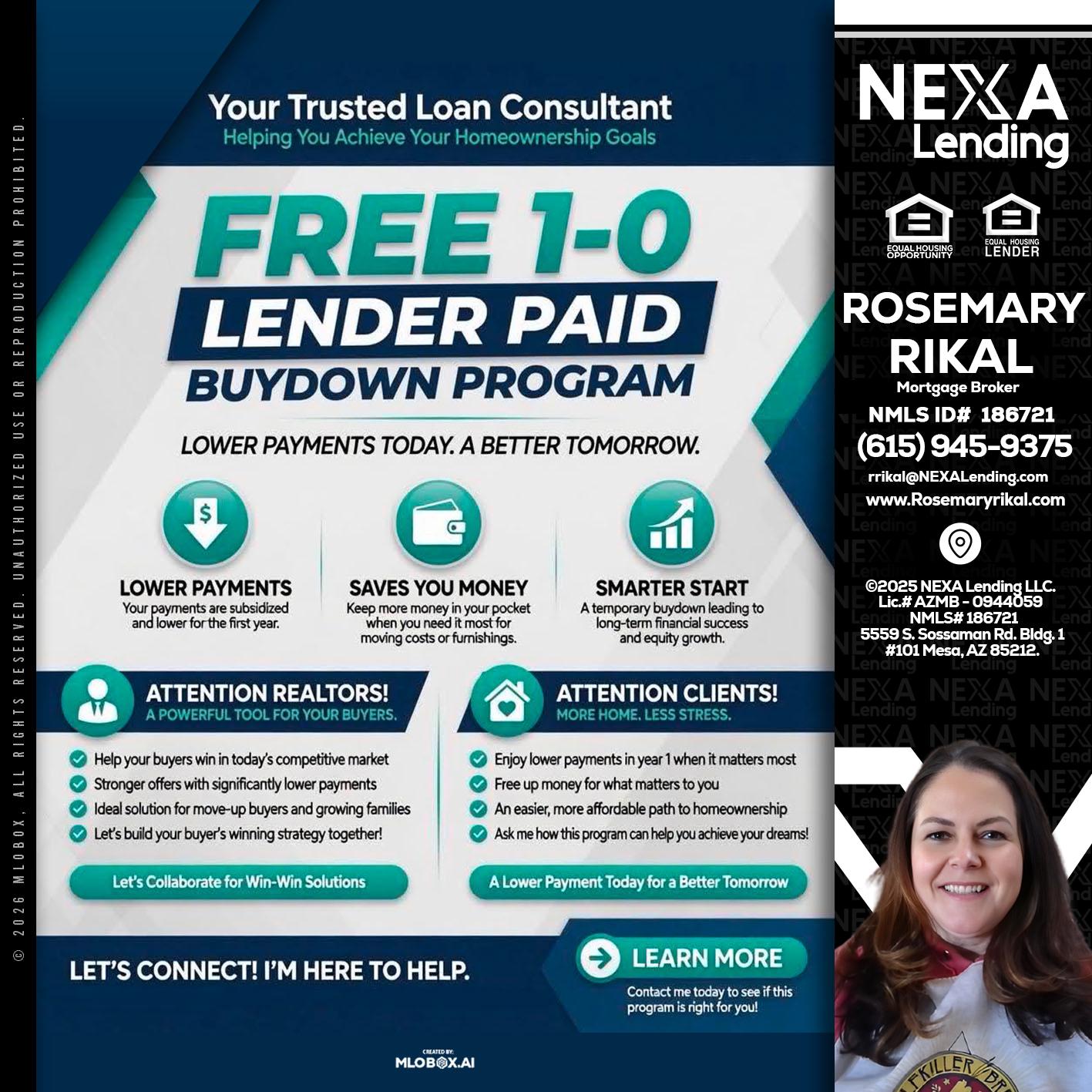 FREE 1-0 - Rosemary Rikal -Mortgage Broker