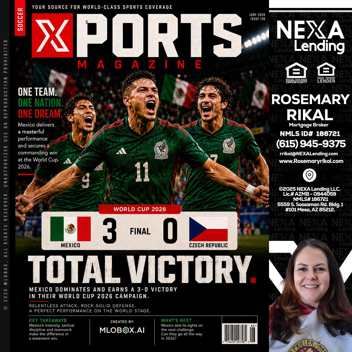 World Cup 2026 MEX 1-0 CZECH - Rosemary Rikal -Mortgage Broker