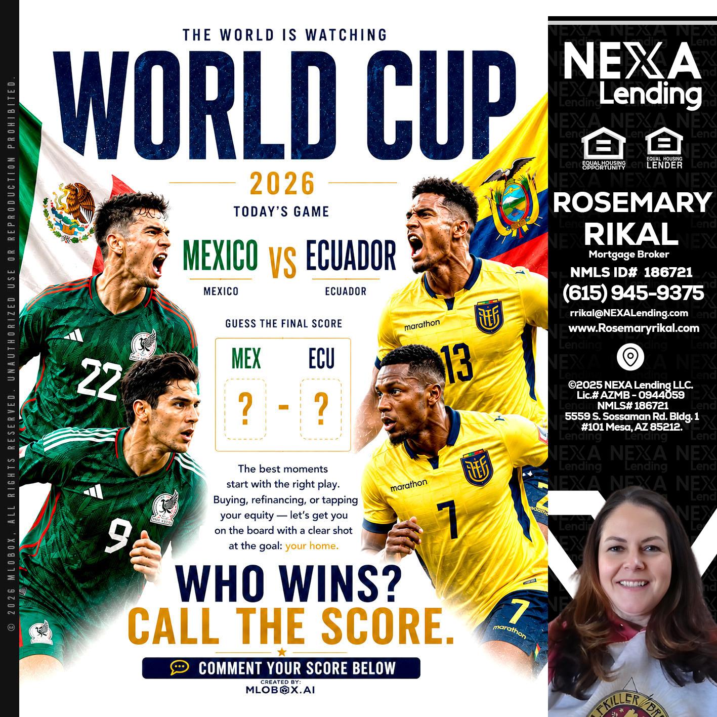 WORLD CUP 2026 - Rosemary Rikal -Mortgage Broker
