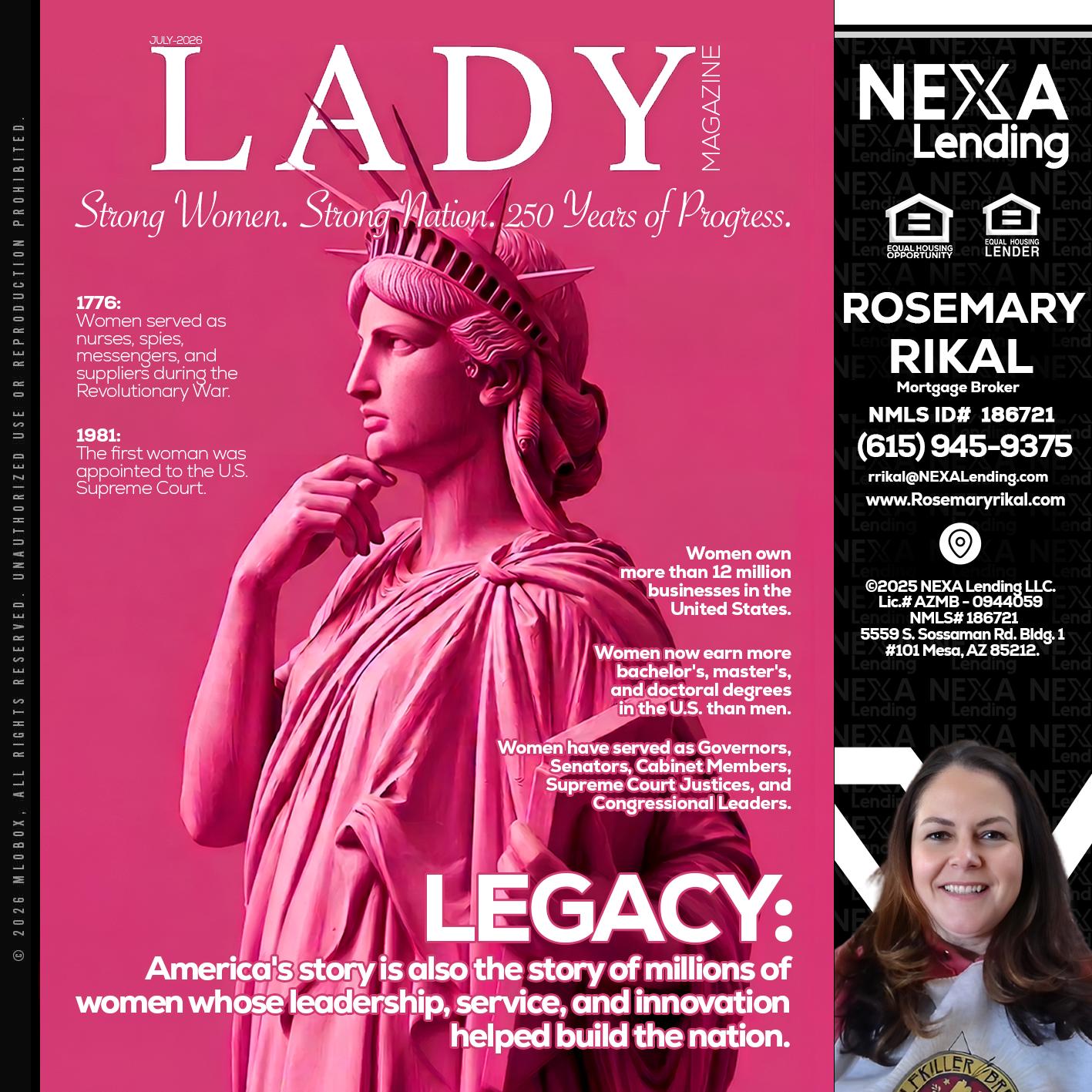 LADY LIBERTY! - Rosemary Rikal -Mortgage Broker