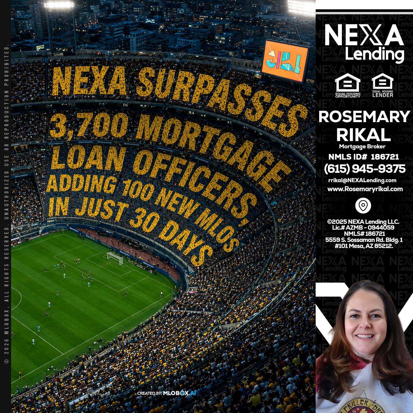 NEXA SURPASSES - Rosemary Rikal -Mortgage Broker