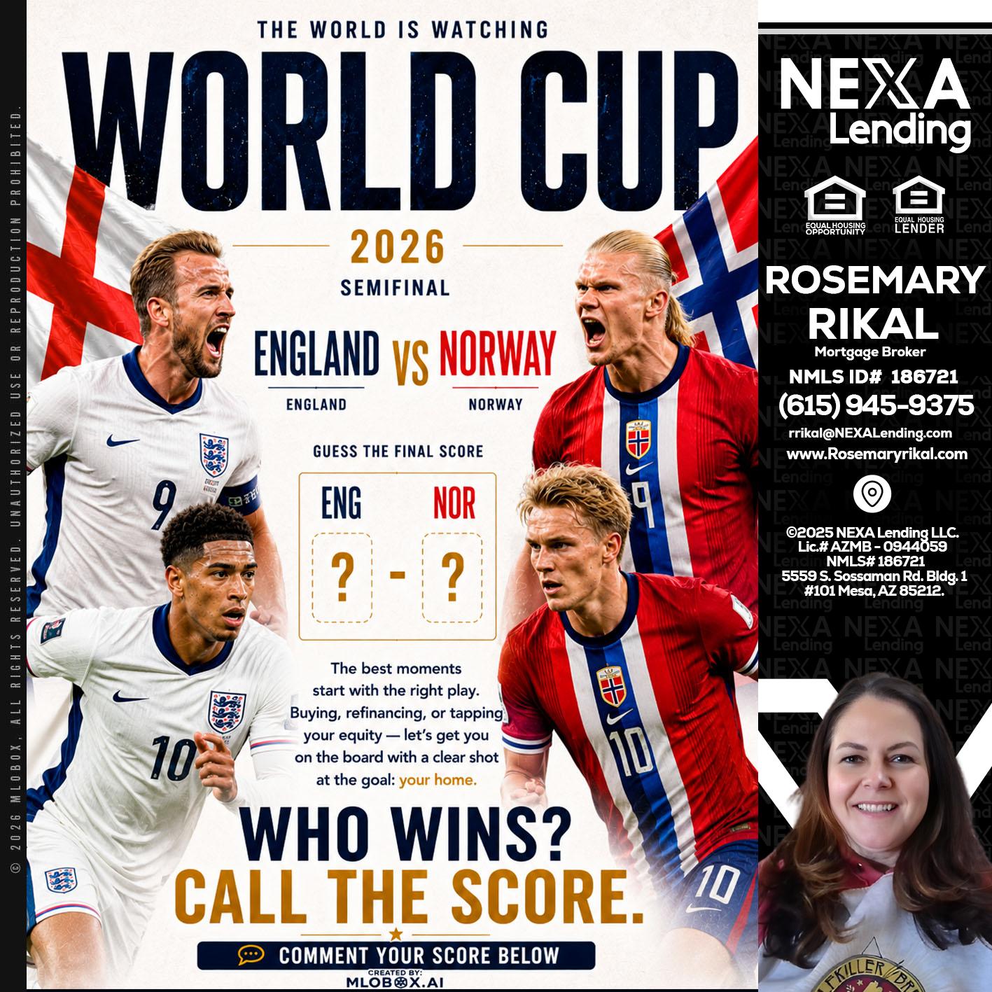 WORLD CUP 2026 - Rosemary Rikal -Mortgage Broker