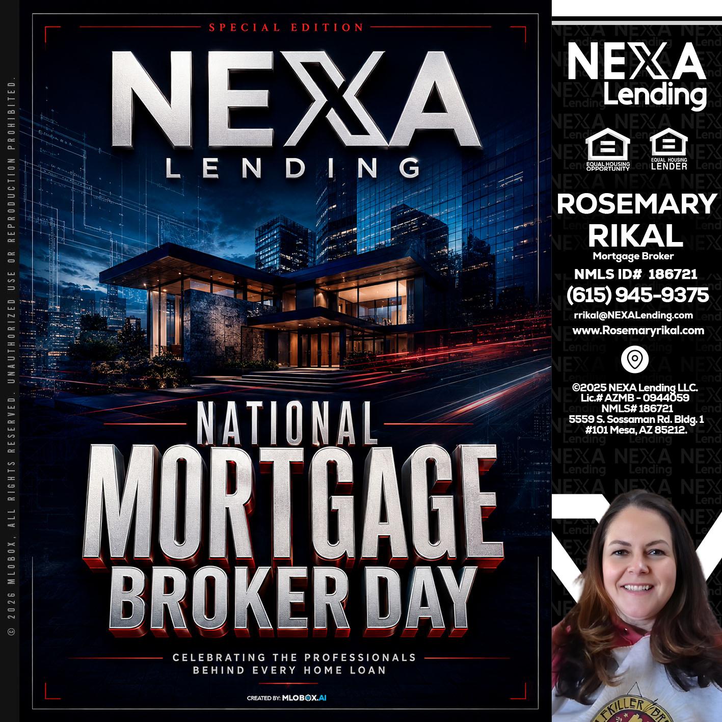 NATIONAL MORTGAGE BROKER DAY - Rosemary Rikal -Mortgage Broker