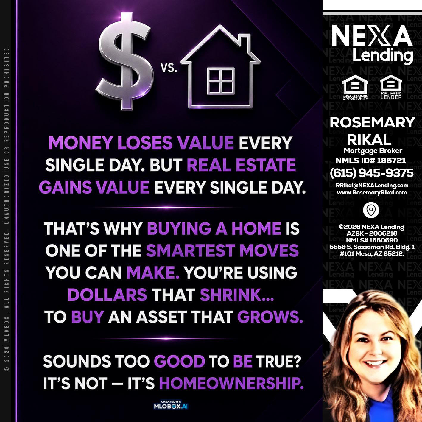 MONEY LOSES - Rosemary Rikal -Mortgage Broker
