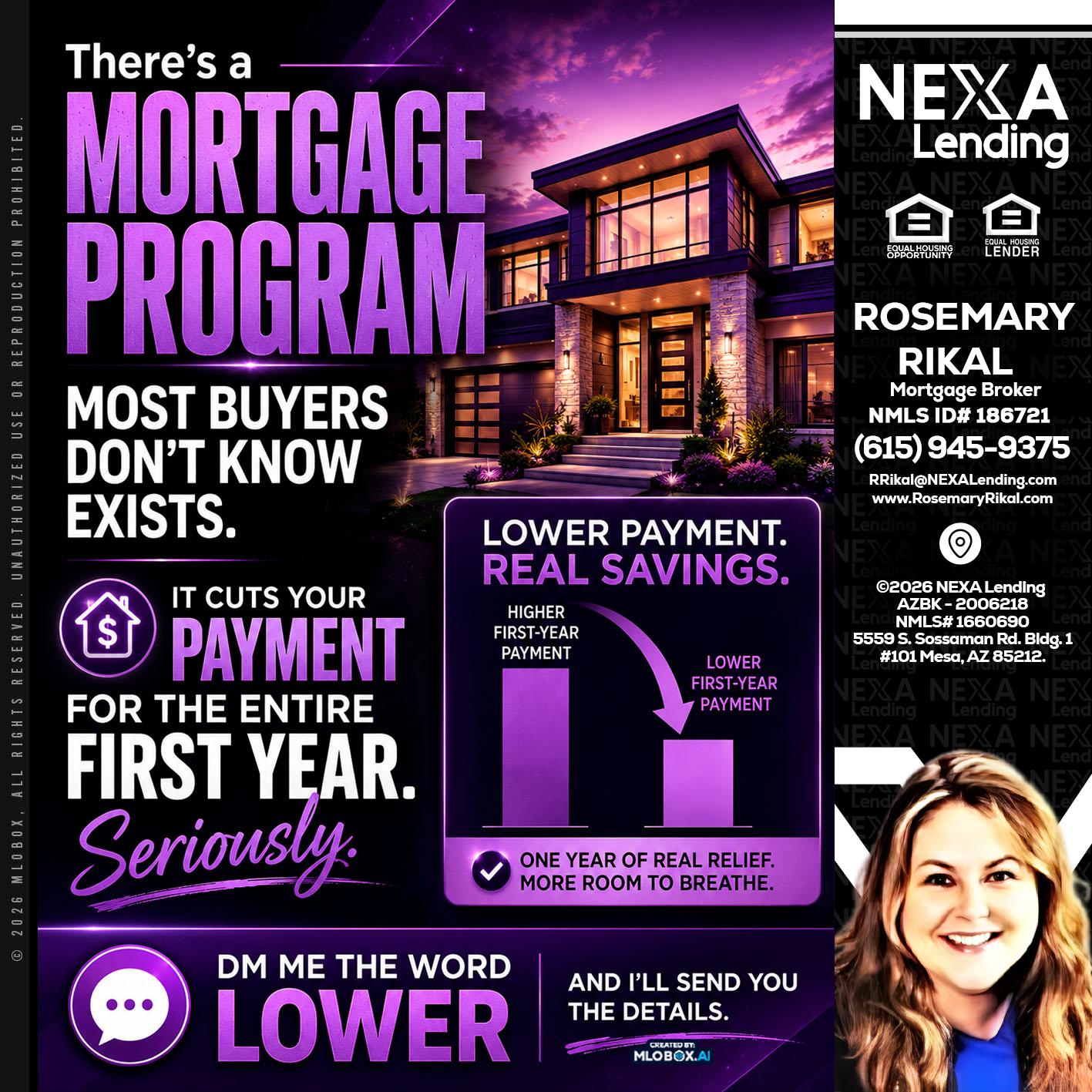 MORTGAGE PROGRAM - Rosemary Rikal -Mortgage Broker