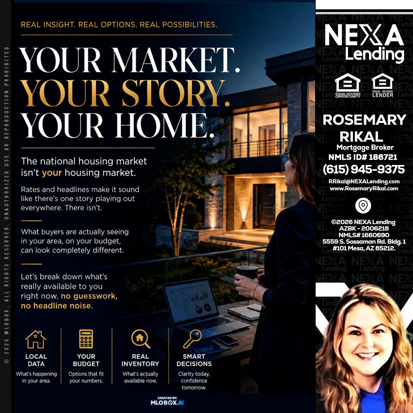 your market - Rosemary Rikal -Mortgage Broker