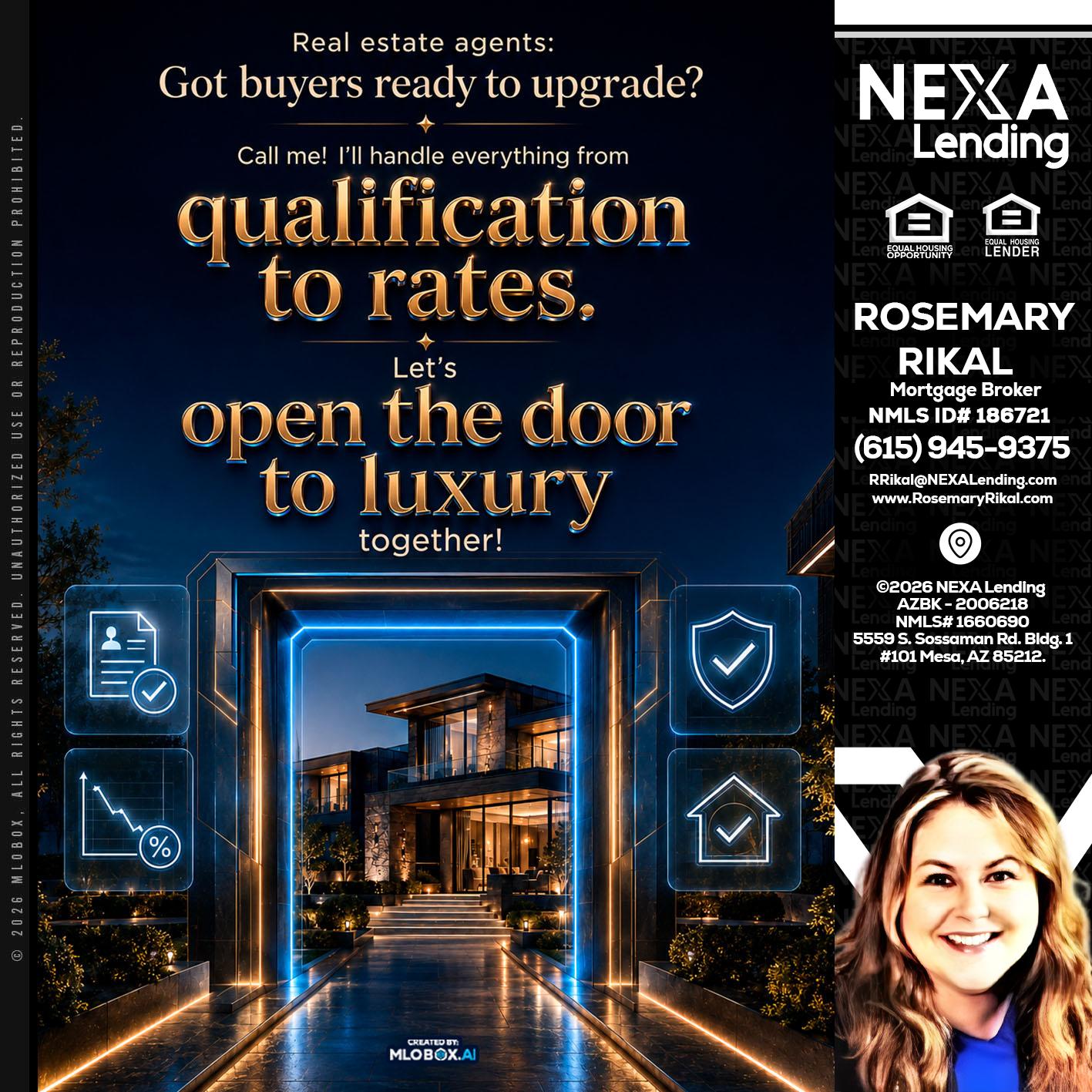 QUALIFICATION TO RATES - Rosemary Rikal -Mortgage Broker