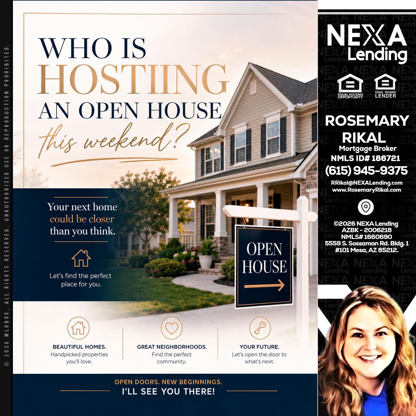 WHOS HOSTING - Rosemary Rikal -Mortgage Broker